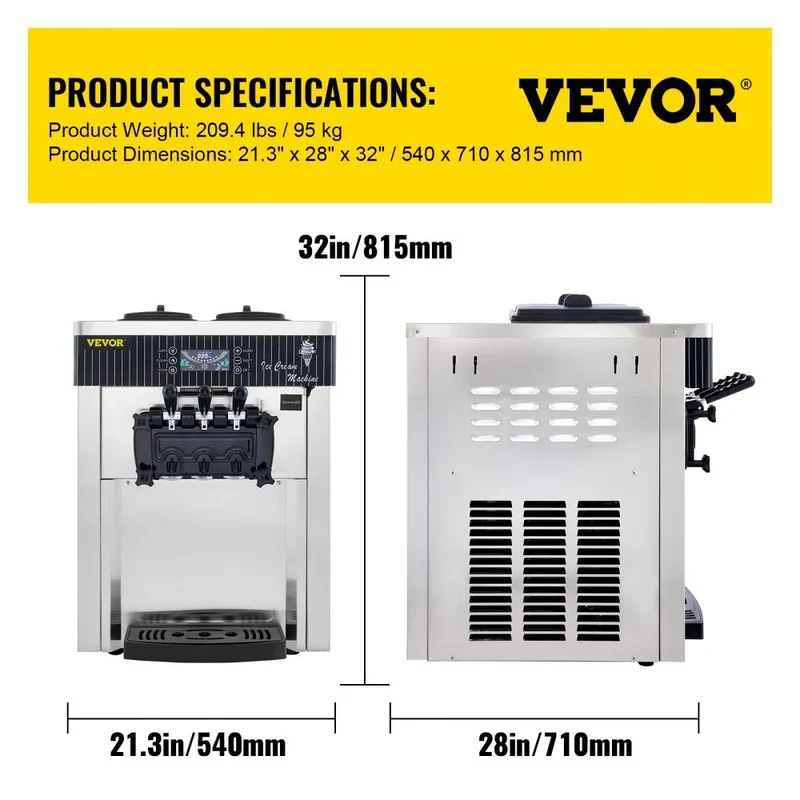 Speiseeisbereiter Eismaschine 2200W Eisbereiter