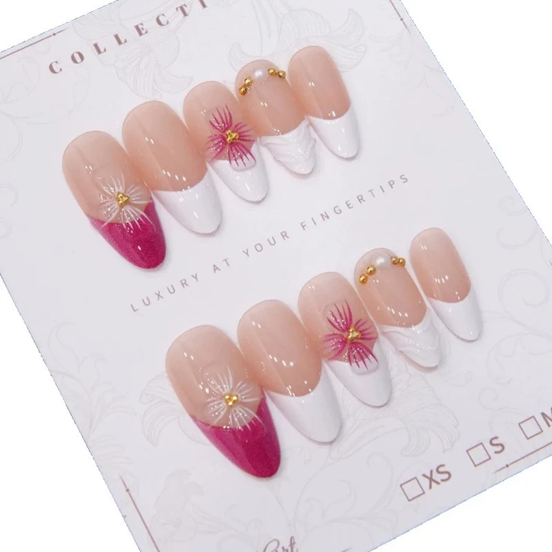 Elegante florale Design Press-On Nägel