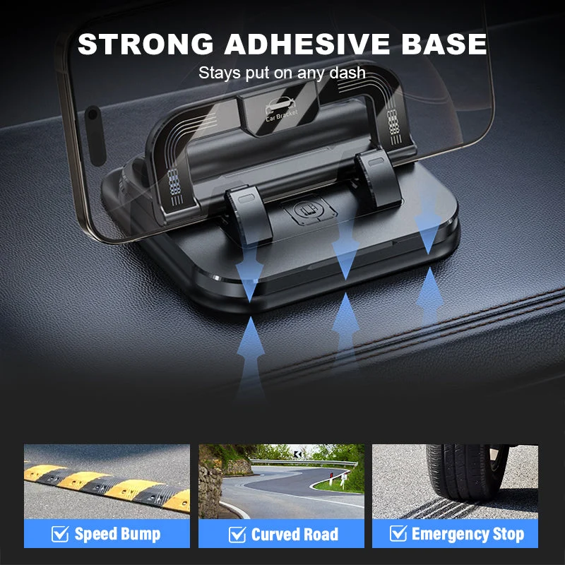 ✨✨ 360° drehbarer, faltbarer Handyhalter - 50 % Rabatt🚙🚙Universelles Design, rutschfeste Unterseite, geeignet für Schreibtisch, Auto und Reisen 🚗💻