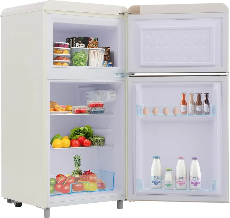 Kühlschrank, 72 L, Energieklasse E, LED-Beleuchtung, Gefrierfach, Weiß, 120 kWh, Jahr, 72L Gesamtvolumen, Doppeltür