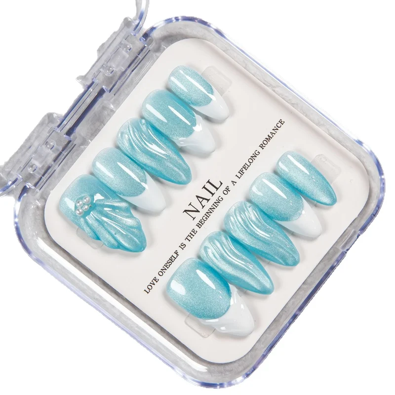 Glamouröse Glitter-Accent Press-On Nageltips