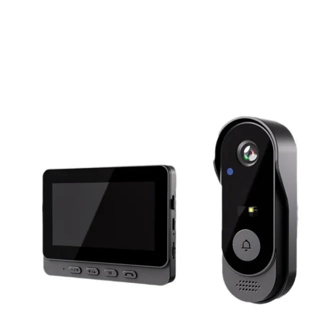 Drahtlose Türklingel-Kamera: 1080P, 170°-Winkel, 4,3-Zoll-Bildschirm, IPX65-Outdoor-Wasserdichtigkeit, Nachtsicht