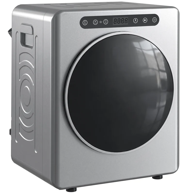 5kg Compact Vented Tumble Dryer with Stainless Steel Tub, 6 Heat Settings & Timer — Silver