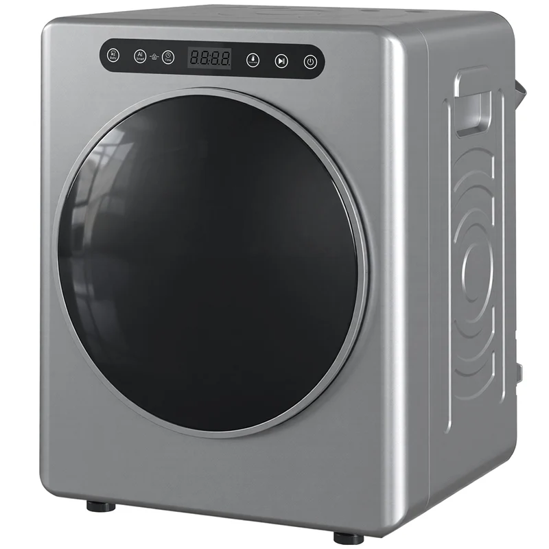 5kg Compact Vented Tumble Dryer with Stainless Steel Tub, 6 Heat Settings & Timer — Silver