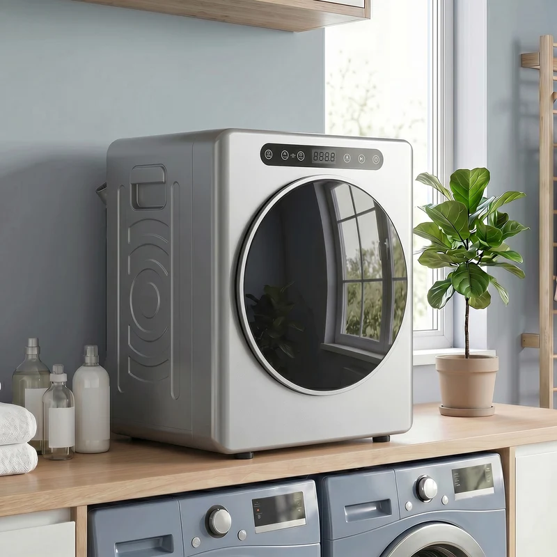 5kg Compact Vented Tumble Dryer with Stainless Steel Tub, 6 Heat Settings & Timer — Silver