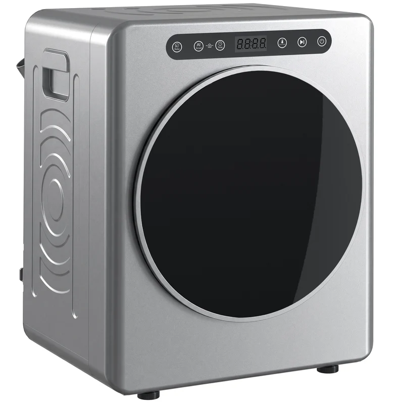 5kg Compact Vented Tumble Dryer with Stainless Steel Tub, 6 Heat Settings & Timer — Silver