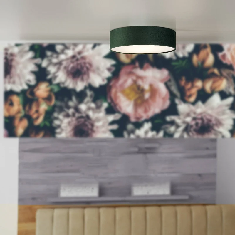 Skanto | Grüne Samt- & Opal-Diffusor Vintage Runde Deckenleuchte 38cm