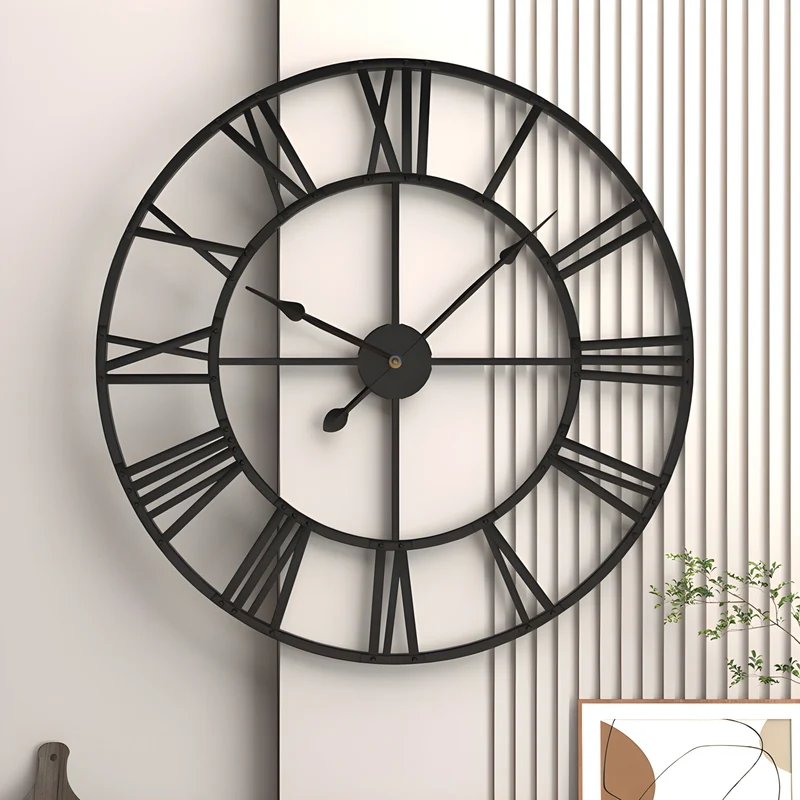 Skanto | Wanduhr aus Eisenkunst mit römischen Ziffern