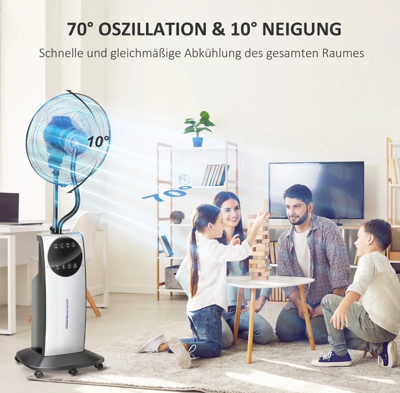 Nebel Ventilator Sprühnebel Standventilator Wasserabkühlung