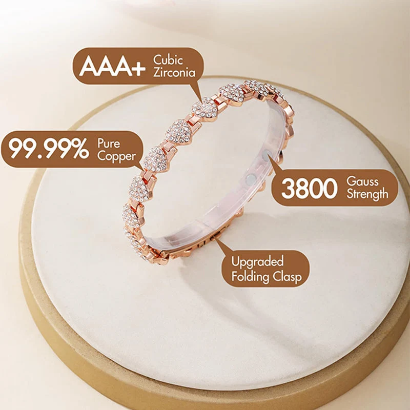 📢📢70 % Rabatt!!! 🎅Funkelnde herzförmige Magnetarmbänder aus Kupfer für Damen