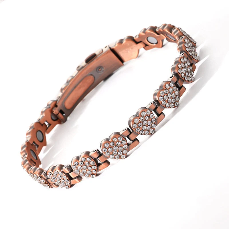 📢📢70 % Rabatt!!! 🎅Funkelnde herzförmige Magnetarmbänder aus Kupfer für Damen
