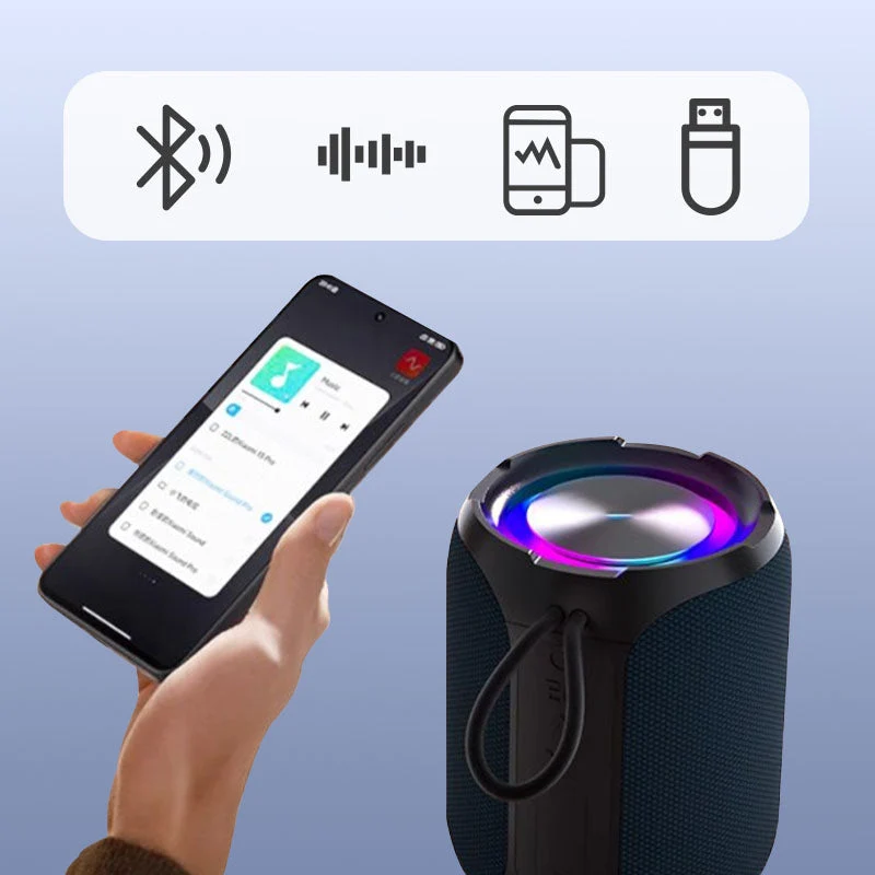 🎵40 W Peak tragbarer Bluetooth-Lautsprecher mit RGB-Beleuchtung💥