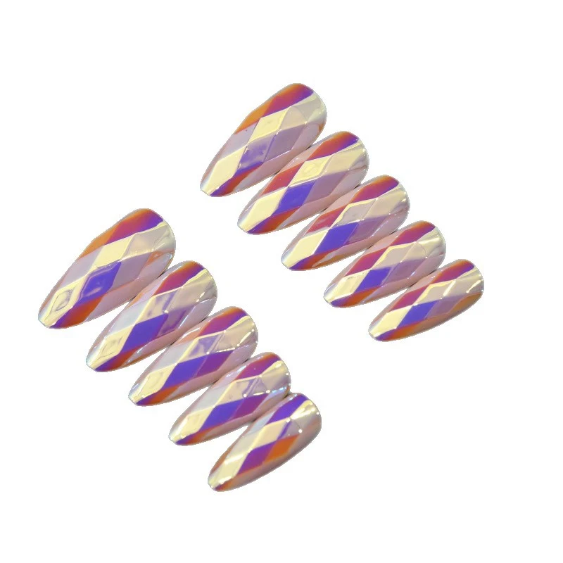Glamouröses Diamantmuster Press-On Nagelset