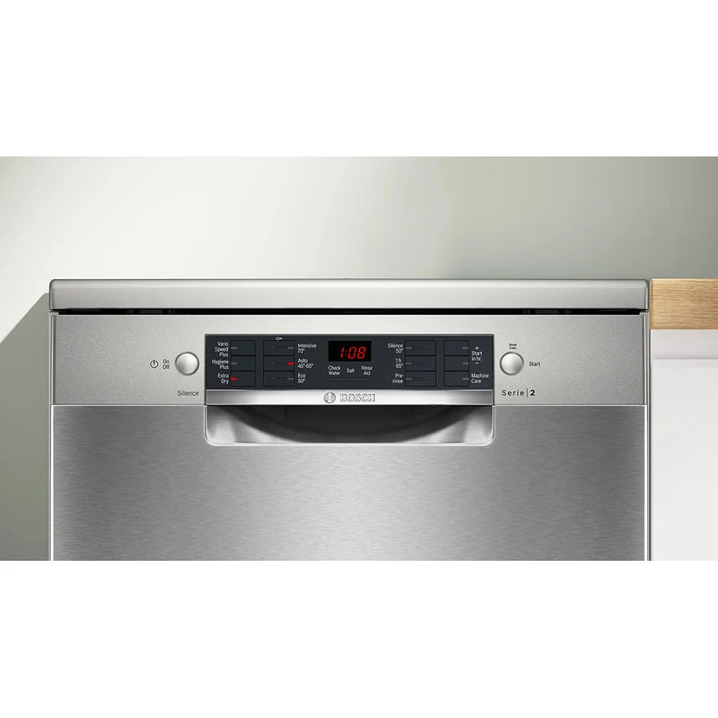 Bosch Series 2 85CM freistehend Standard Geschirrspüler - Brushed Steel | SMS26AI08G