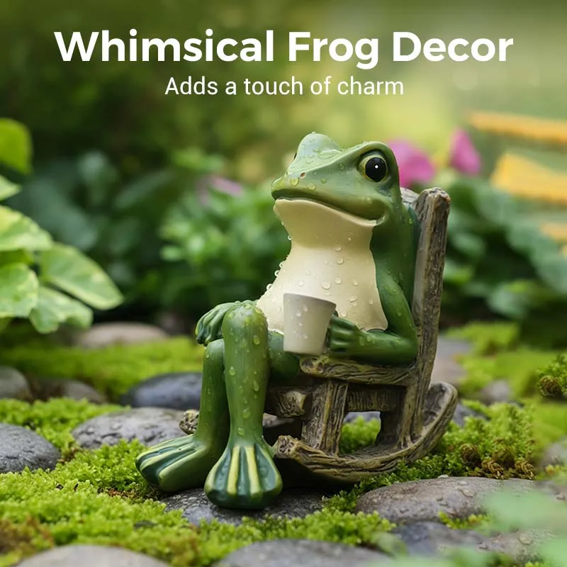 ⌛ Nur noch 3 Tage – 50 % auf alles! ⏰Solarbetriebenes schaukelndes Frosch-Stuhl-Ornament