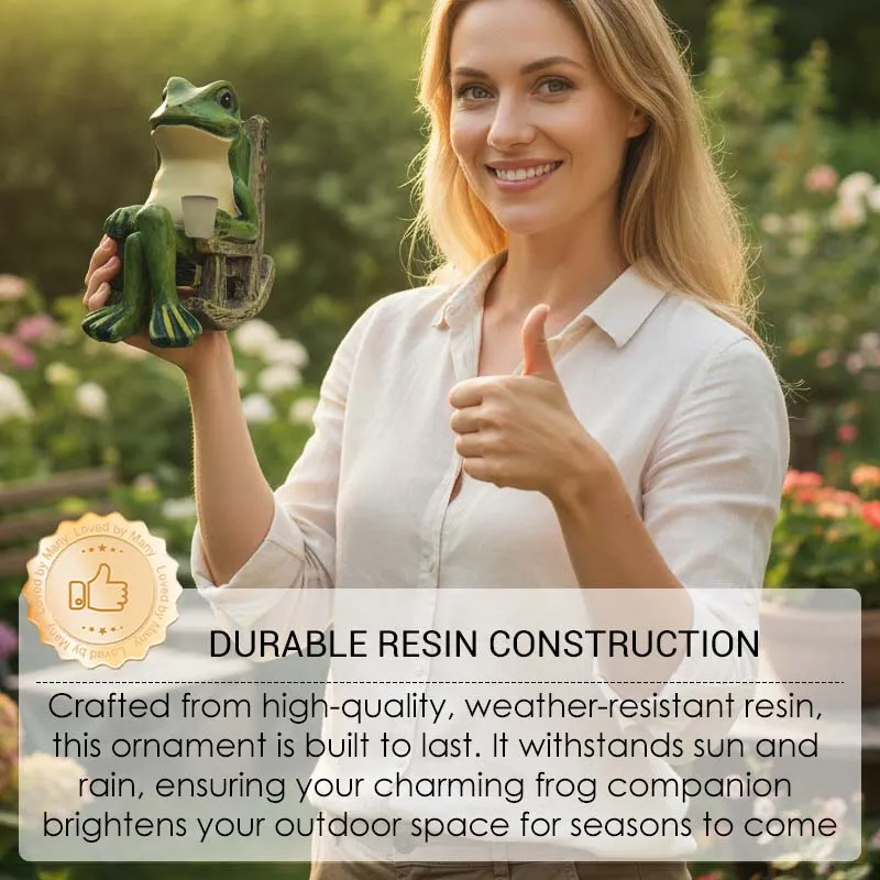 ⌛ Nur noch 3 Tage – 50 % auf alles! ⏰Solarbetriebenes schaukelndes Frosch-Stuhl-Ornament
