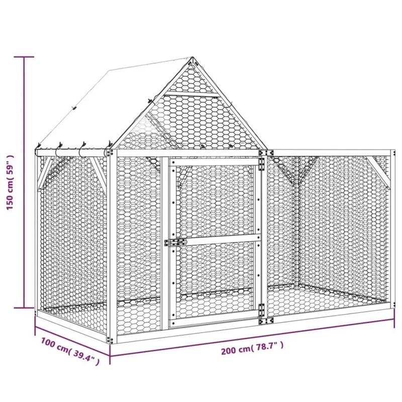 Hühnerkäfig Hühnerstall Gehege Outdoor Stall 200×100×150cm