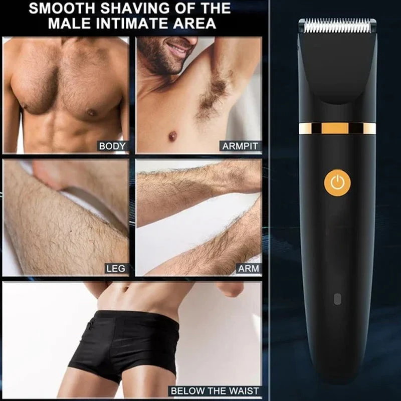 💥 3-in-1-Elektro-Körperhaartrimmer für Männer, kabelloser Intimhaarschneider für Männer, wasserdichter Elektrorasierer