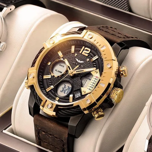 ⌚Multifunktionale Herren-Quarz-Sportuhr mit zwei Displays, wasserdicht bis 3 ATM