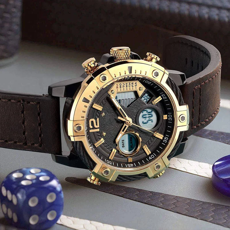 ⌚Multifunktionale Herren-Quarz-Sportuhr mit zwei Displays, wasserdicht bis 3 ATM
