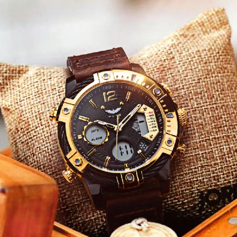 ⌚Multifunktionale Herren-Quarz-Sportuhr mit zwei Displays, wasserdicht bis 3 ATM