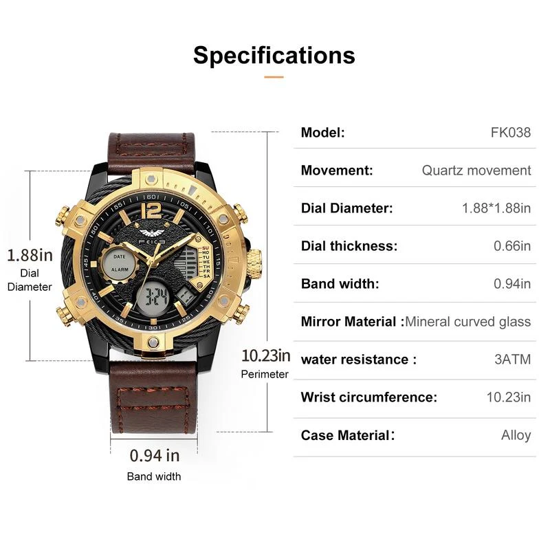 ⌚Multifunktionale Herren-Quarz-Sportuhr mit zwei Displays, wasserdicht bis 3 ATM