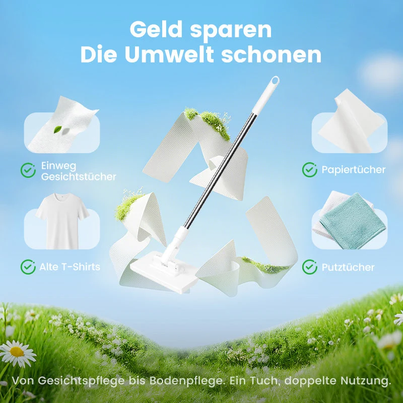 🎁Begrenzte Stückzahl 50% Rabatt🧹✨ Einweg-Staubmopp mit 4 wiederverwendbaren Bezügen – Praktisch und effektiv 💥🌟