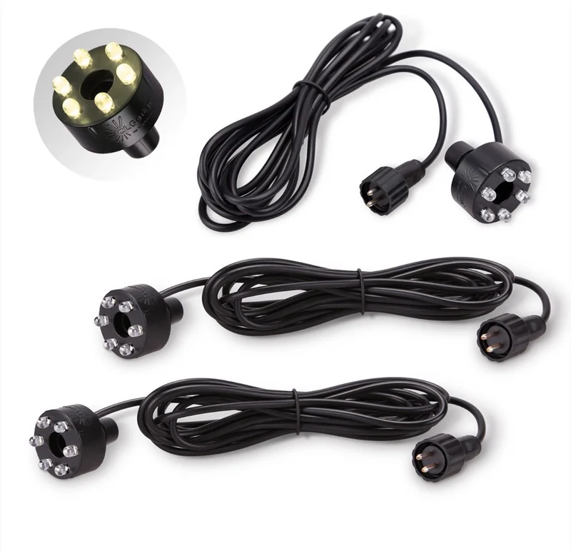 3x LED Ring Springbrunnen Set LED Teichbeleuchtung