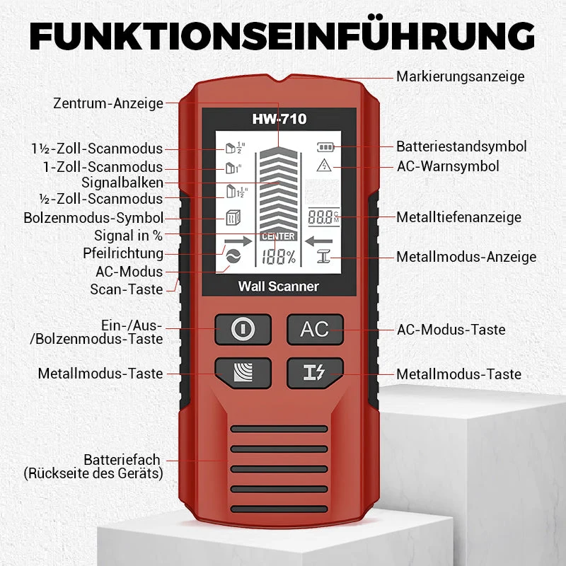 🎁💥Begrenzte Zeit 50% Rabatt💥Multifunktionaler Handheld Metall und Wand Detektor