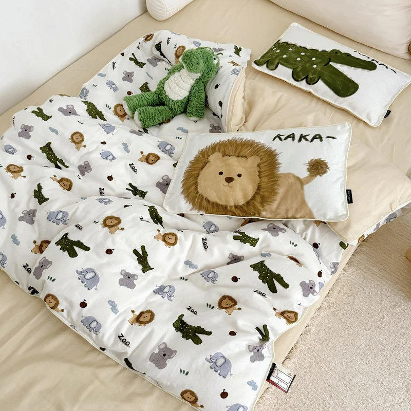 Bettwäsche-Set mit gesteppter Decke und niedlichen Hundemotiven