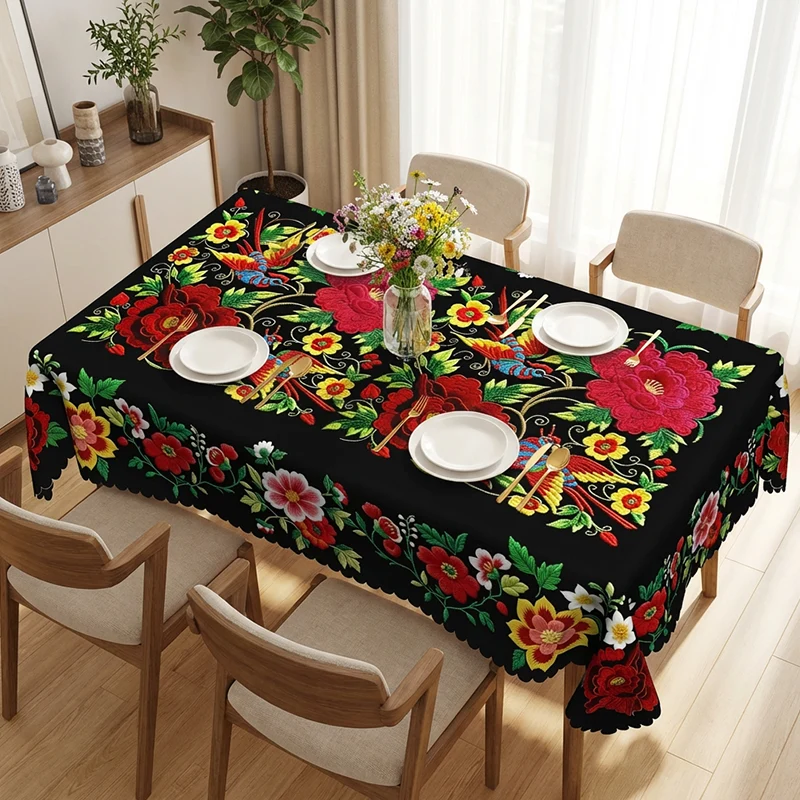 🔥Heißer Verkauf🔥Mexikanische Blumentischdecke mit gewelltem Rand (70% RABATT)
