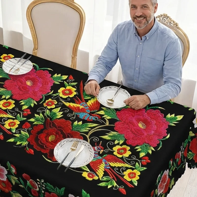 🔥Heißer Verkauf🔥Mexikanische Blumentischdecke mit gewelltem Rand (70% RABATT)