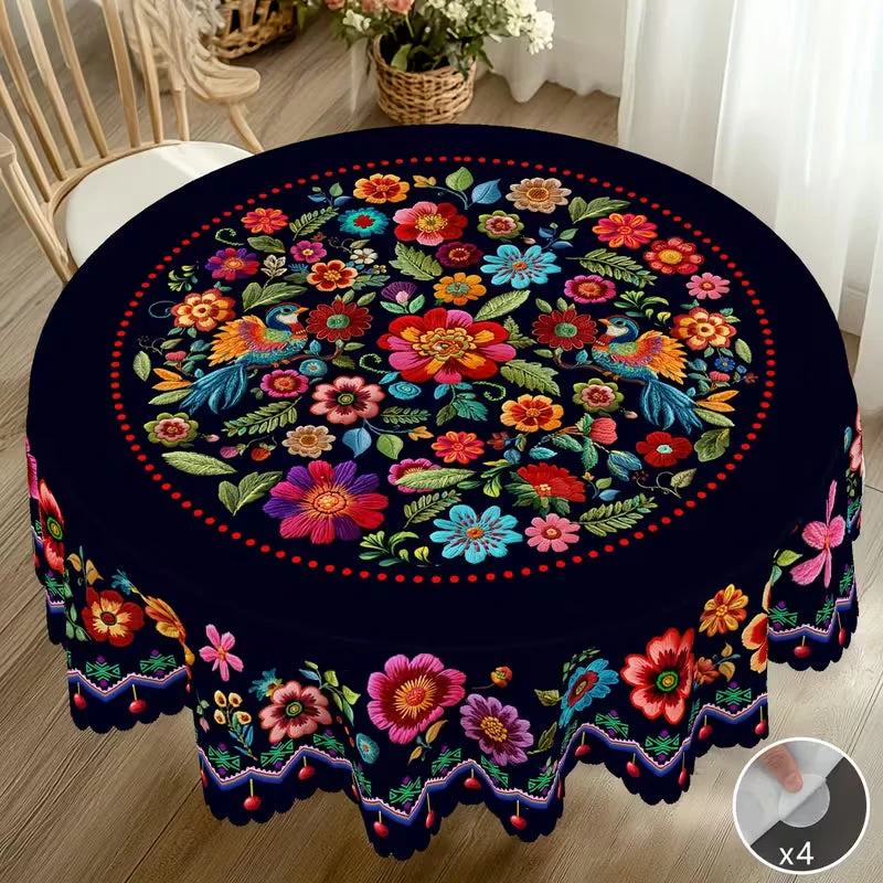 🔥Heißer Verkauf🔥Mexikanische Blumentischdecke mit gewelltem Rand (70% RABATT)