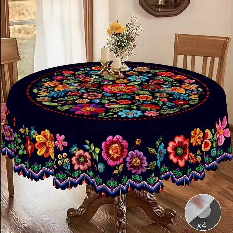 🔥Heißer Verkauf🔥Mexikanische Blumentischdecke mit gewelltem Rand (70% RABATT)