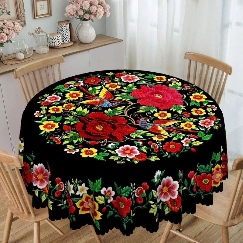 🔥Heißer Verkauf🔥Mexikanische Blumentischdecke mit gewelltem Rand (70% RABATT)