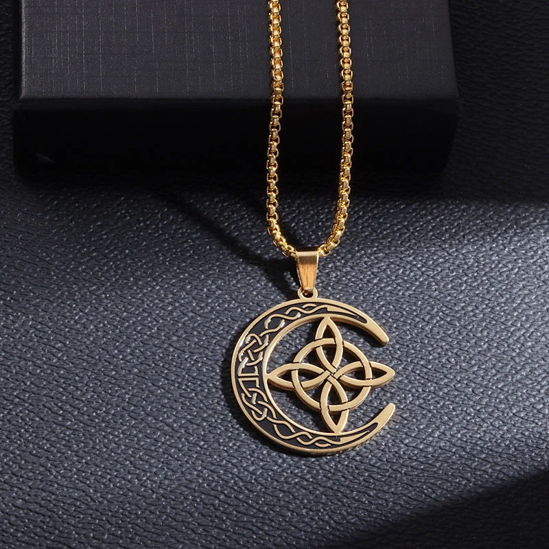 🔥Black-Friday-Mega-Angebot – 55 % Rabatt!🔥 Celtic Moon Pendant Necklace