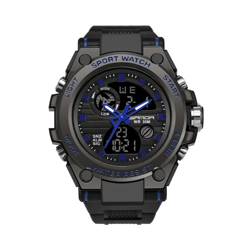 Skanto | Sportliche Multifunktions-Herrenarmbanduhr mit Dual-Display-Modus, wasserdicht und leuchtend