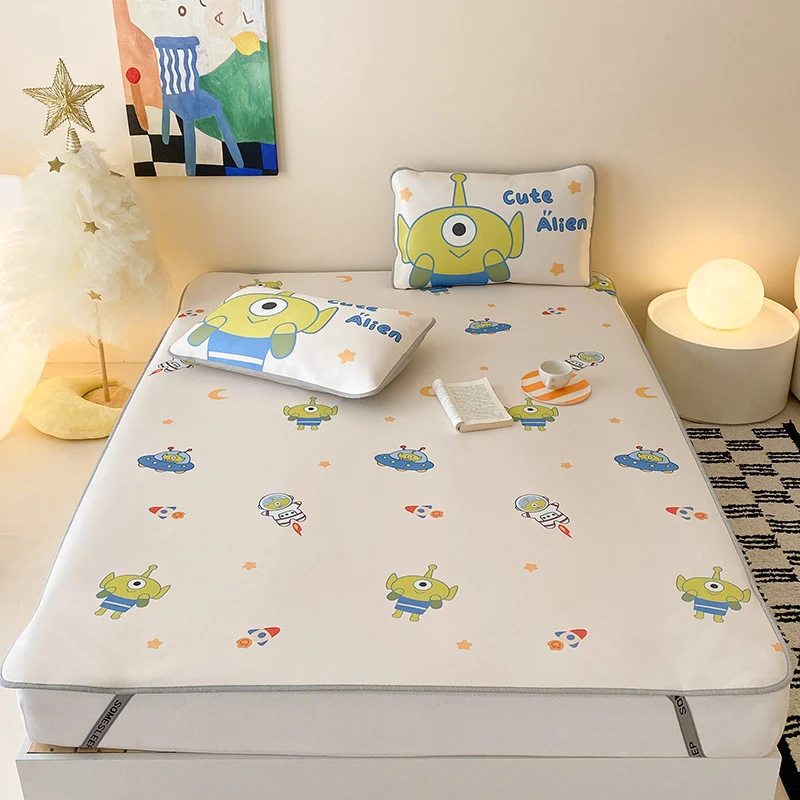 Kinder-Matratzenschoner-Topper mit rutschfester Unterseite und niedlichem Bären-Print