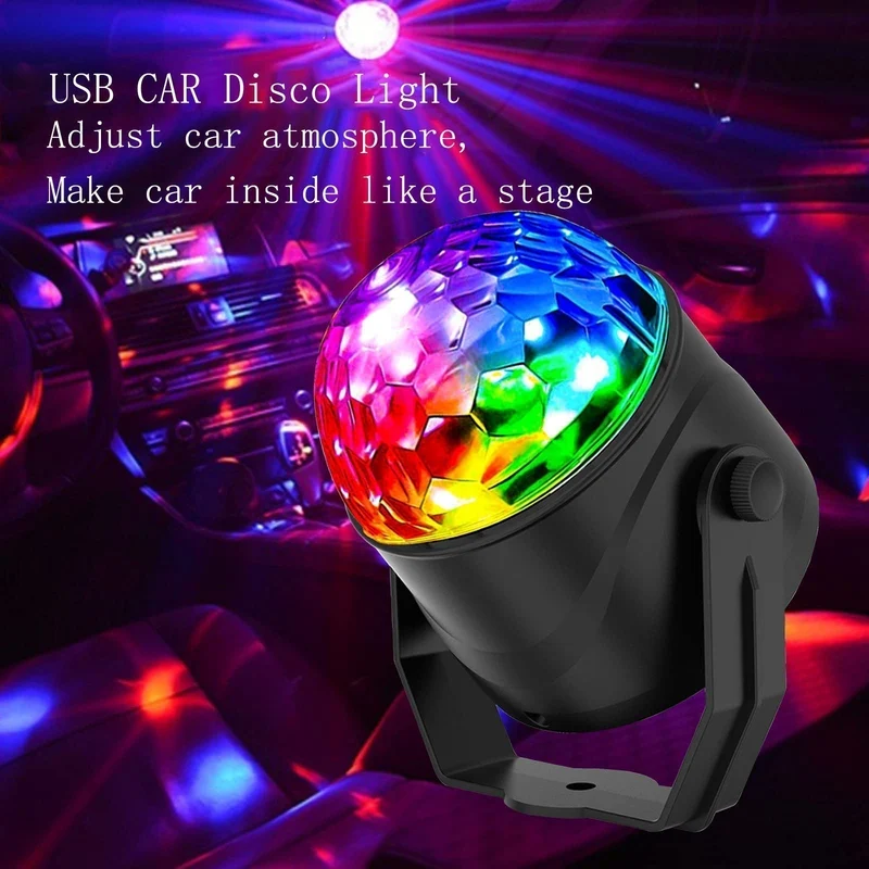 🌈 KAUF 3 ERHALT 4! ✨ MAGISCHE DISCO-KUGEL - 6 Farben & 4 Modi, Automatische Rotation für Partys, USB-Betrieb mit Fernbedienung 🎉🪩