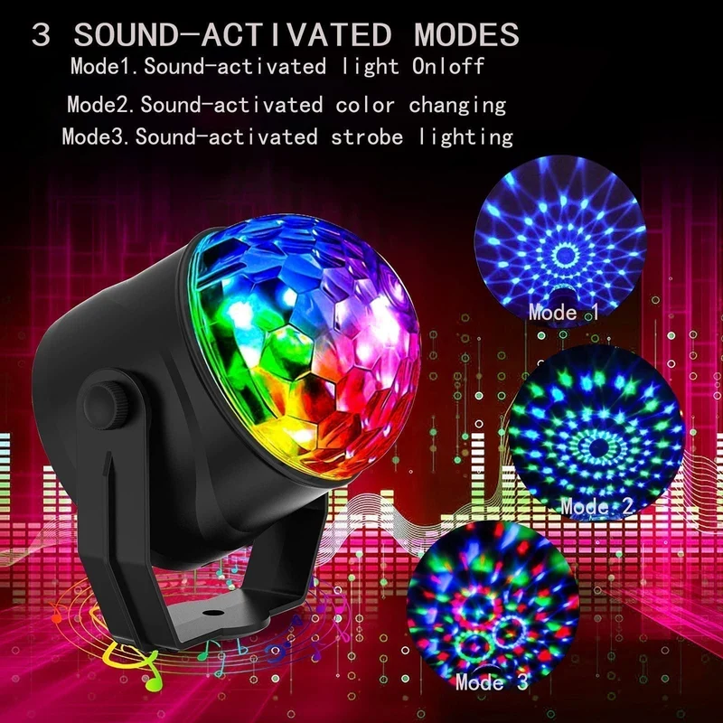 🌈 KAUF 3 ERHALT 4! ✨ MAGISCHE DISCO-KUGEL - 6 Farben & 4 Modi, Automatische Rotation für Partys, USB-Betrieb mit Fernbedienung 🎉🪩