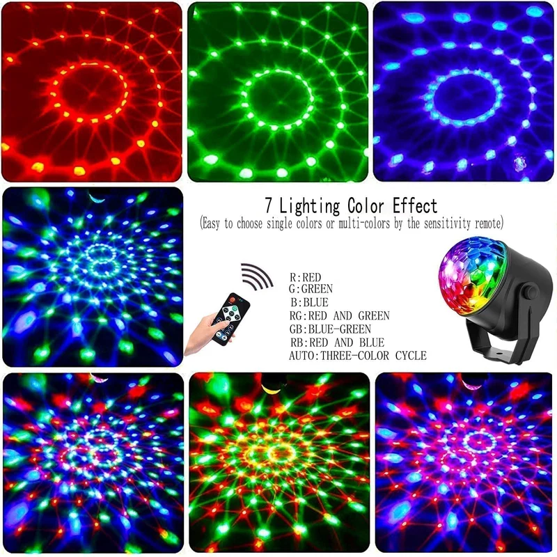 🌈 KAUF 3 ERHALT 4! ✨ MAGISCHE DISCO-KUGEL - 6 Farben & 4 Modi, Automatische Rotation für Partys, USB-Betrieb mit Fernbedienung 🎉🪩