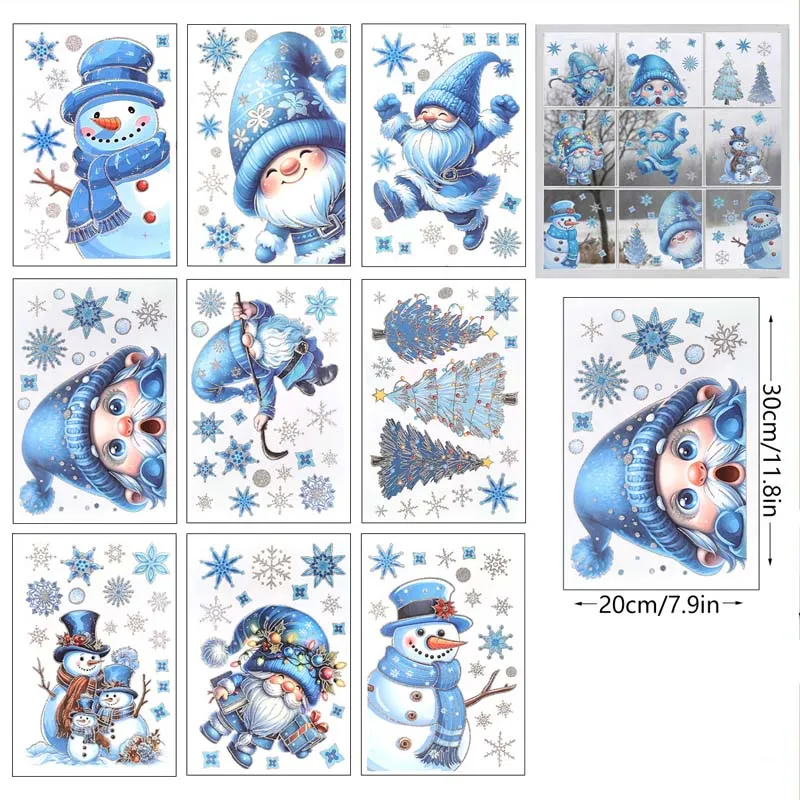 💖Black-Friday-Mega-Angebot – 50 % Rabatt!💖Weihnachtliche Glitzer-Fensteraufkleber 9-teilig