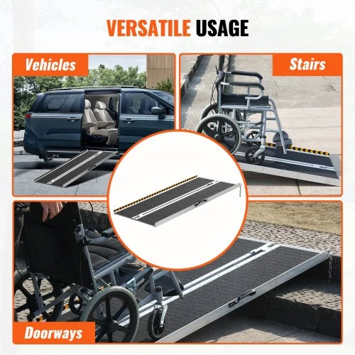 Rollstuhlrampe 121,8cm Klappbar Kfz Rollstuhl Rampe