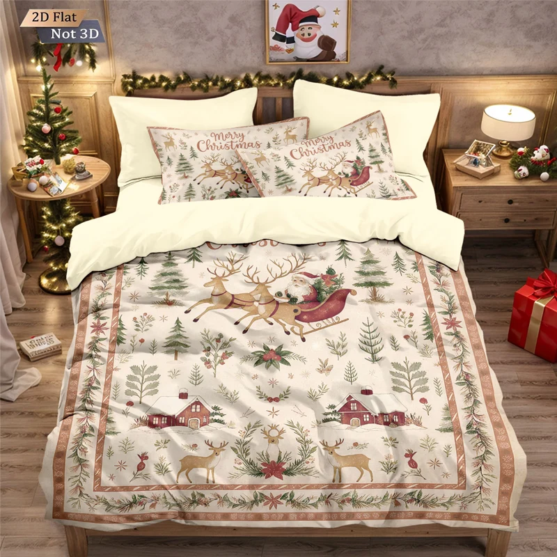 🔥Black-Friday-Mega-Angebot – 56 % Rabatt!🔥Festliches Weihnachts 3-teiliges Bettwäsche-Set