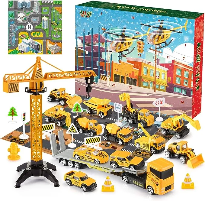 🔥Solange der Vorrat reicht 40 % Rabatt!🚗Adventskalender für Jungen: Spielzeugsets mit Baumaschinen aus Metalllegierung