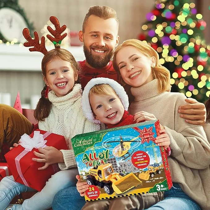 🔥Solange der Vorrat reicht 40 % Rabatt!🚗Adventskalender für Jungen: Spielzeugsets mit Baumaschinen aus Metalllegierung