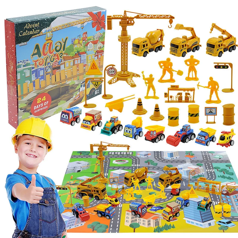 🔥Solange der Vorrat reicht 40 % Rabatt!🚗Adventskalender für Jungen: Spielzeugsets mit Baumaschinen aus Metalllegierung