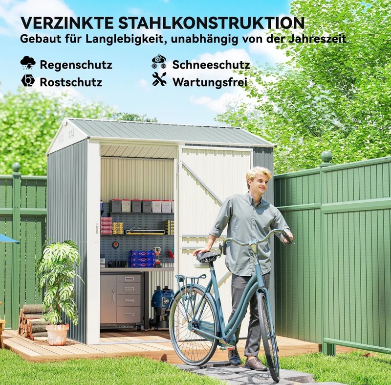 Metall Gerätehaus Geräteschuppen Gartenhaus Gartenschuppen