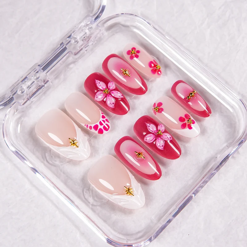 Dekoratives Floral Press-On Nagelset