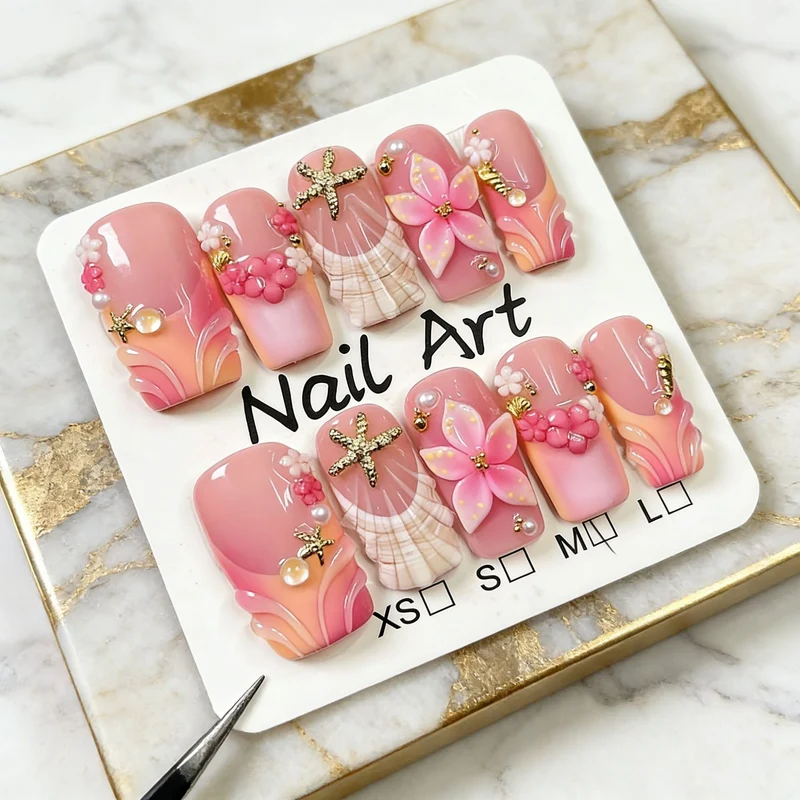 Dekoratives 3D Blumen-Nagelkunst-Set